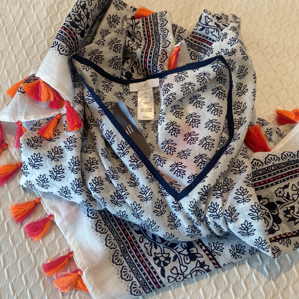 J.Jill swim cover-up/poolside loungewear. size S-L (OSFM) NWT - Picture 11 of 13